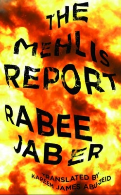The Mehlis Report cover art. Wavy black text against a photograph of burning fire