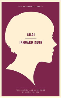 Gigli cover art. A white profile of a woman's face against a plum background