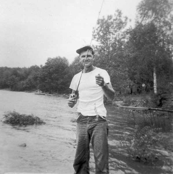 Joe Pinder (my uncle) fishing in the Poconos, c. 1955.