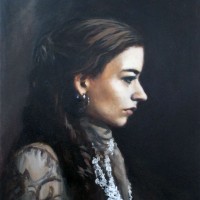 Self-Portrait in Profile, Oil on Canvas, 16 x 20, 2014 