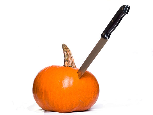 stabbed pumpkin