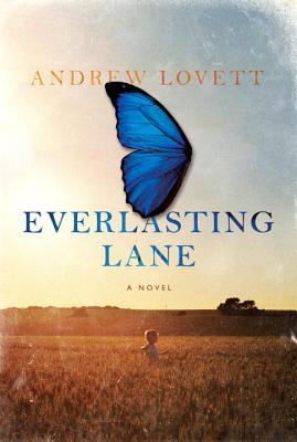 Everlasting Lane cover art. A photograph of a human figure walking in a field. A butterfly wing sits on top of the image in the sky