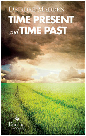 Time Present and Time Past cover art. A photograph of a grass field under stormy grey clouds