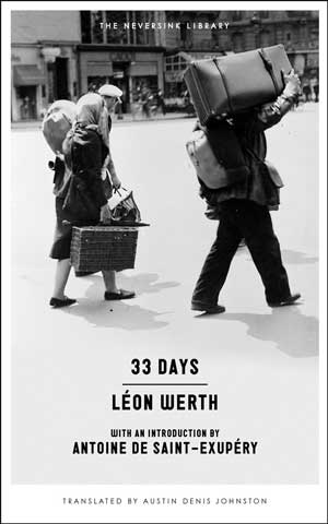 33 Days book jacket; family carrying possessions