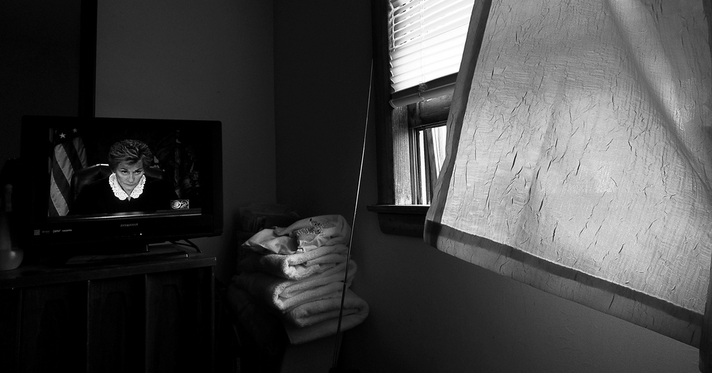 write a creative craft essay observe the different black and white photo of judge judy on tv