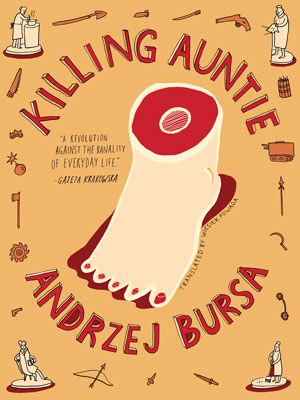 Killing Auntie cover art. Abstract art of a woman's foot severed at the ankle