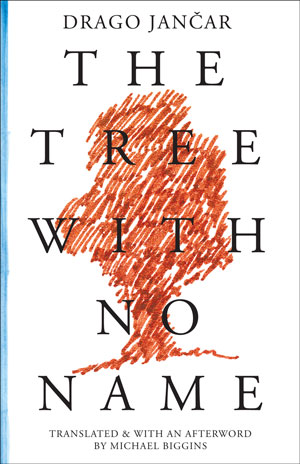 The Tree with No Name cover art. A tree drawn in red scribbles against a white background