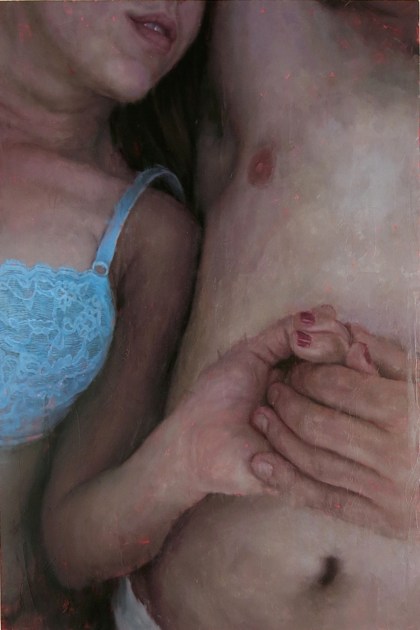 Couple (AJ6), 2015 Oil on Board 30 x 20"