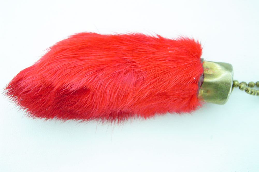 Red bunny foot charm