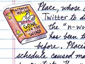 Tweet-No-Evil, hand-drawn copy of Gone with the Wind by Margaret Mitchell