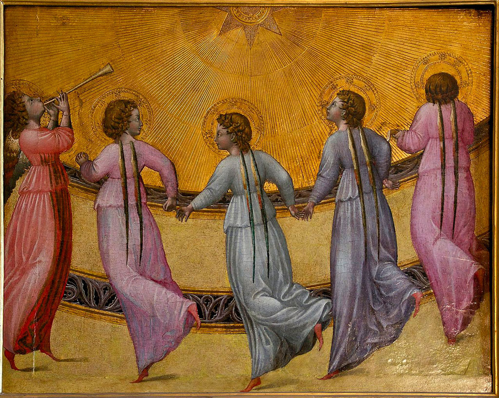 Giovanni de Paolo, "Five Dancing Angels" c. 1436