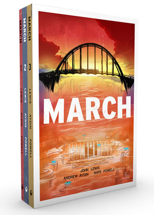 MARCH, a graphic narrative by John Lewis, Andrew Aydin, and Nate Powell reviewed, by Brian Burmeister