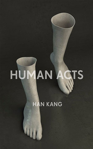 Human Acts cover art. Human feet and ankles with openings at the tops like boots