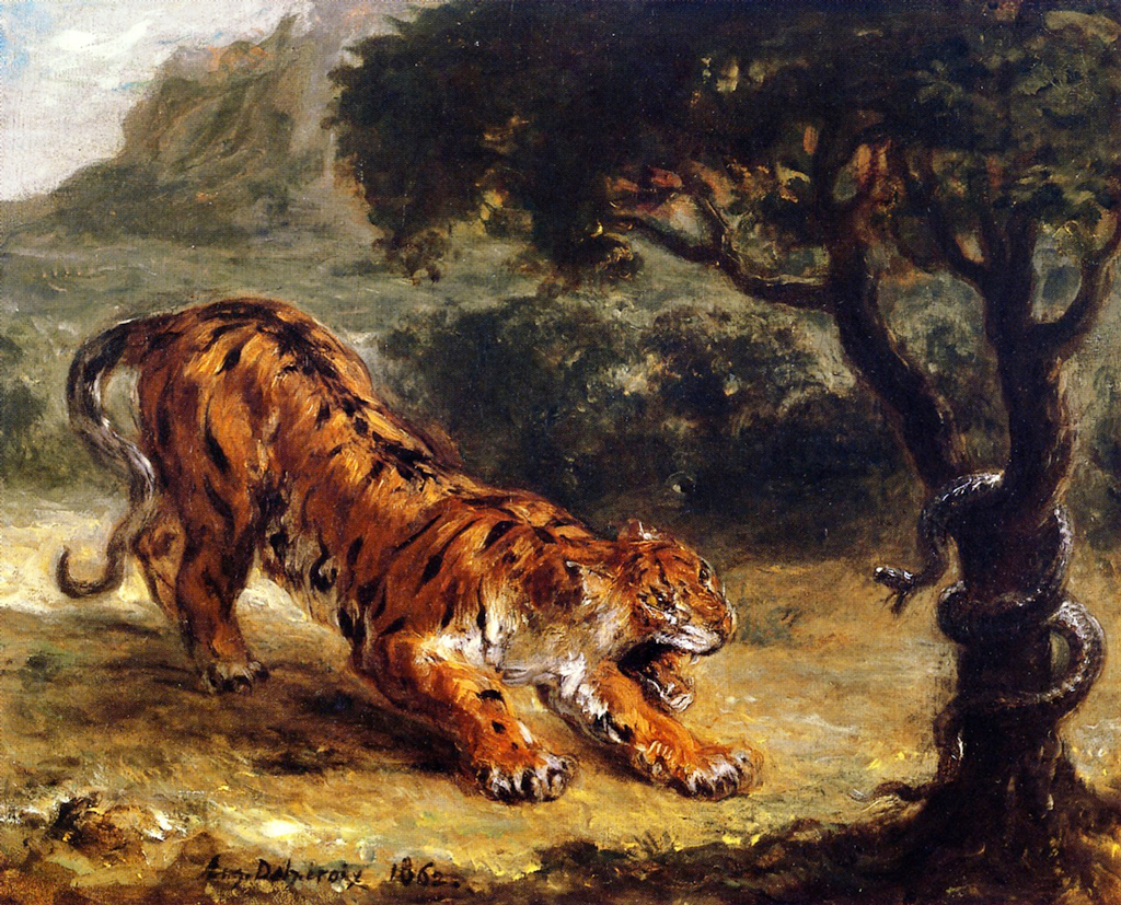 Painting of tiger and snake