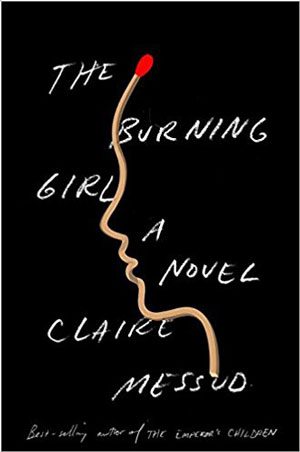 The Burning Girl cover art. A match forms the silhouette of a girl's profile