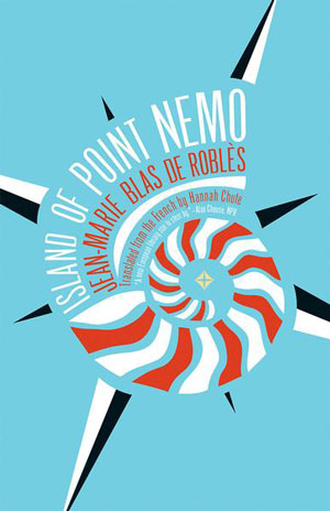 Island of Point Nemo cover art. A red-and-white striped spiral against a light blue background