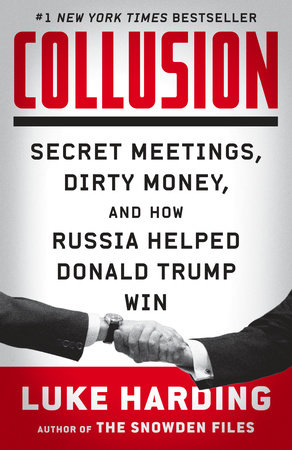 Collusion book jacket; two men shaking hands