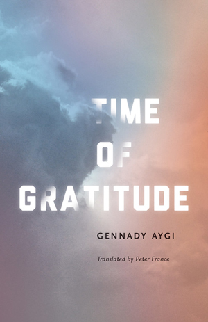 Time of Gratitude book jacket; clouds in the sky at dawn