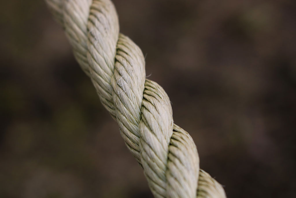 Zoomed-in coiled rope