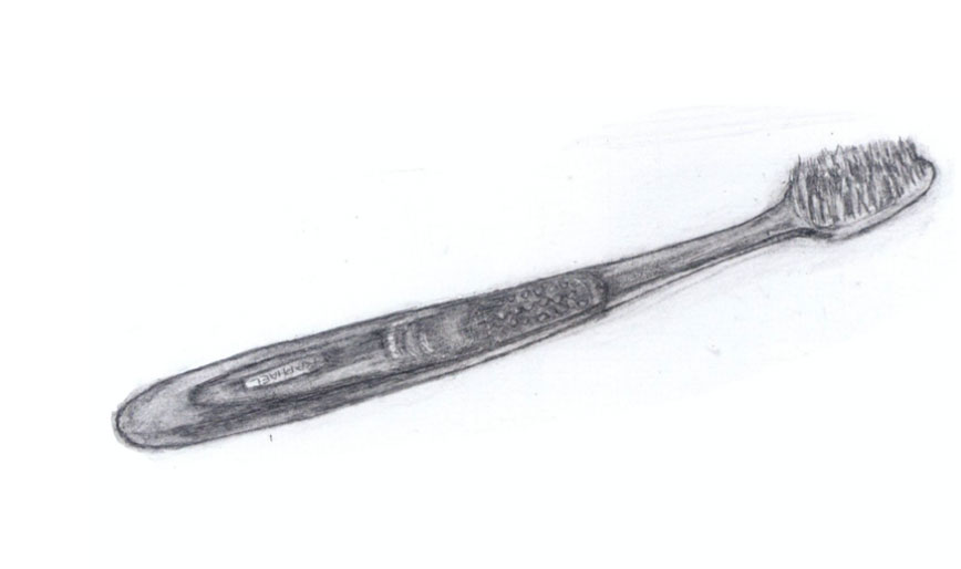 line drawing of a toothbrush