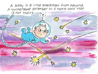 A baby is a spaceman from beyond
