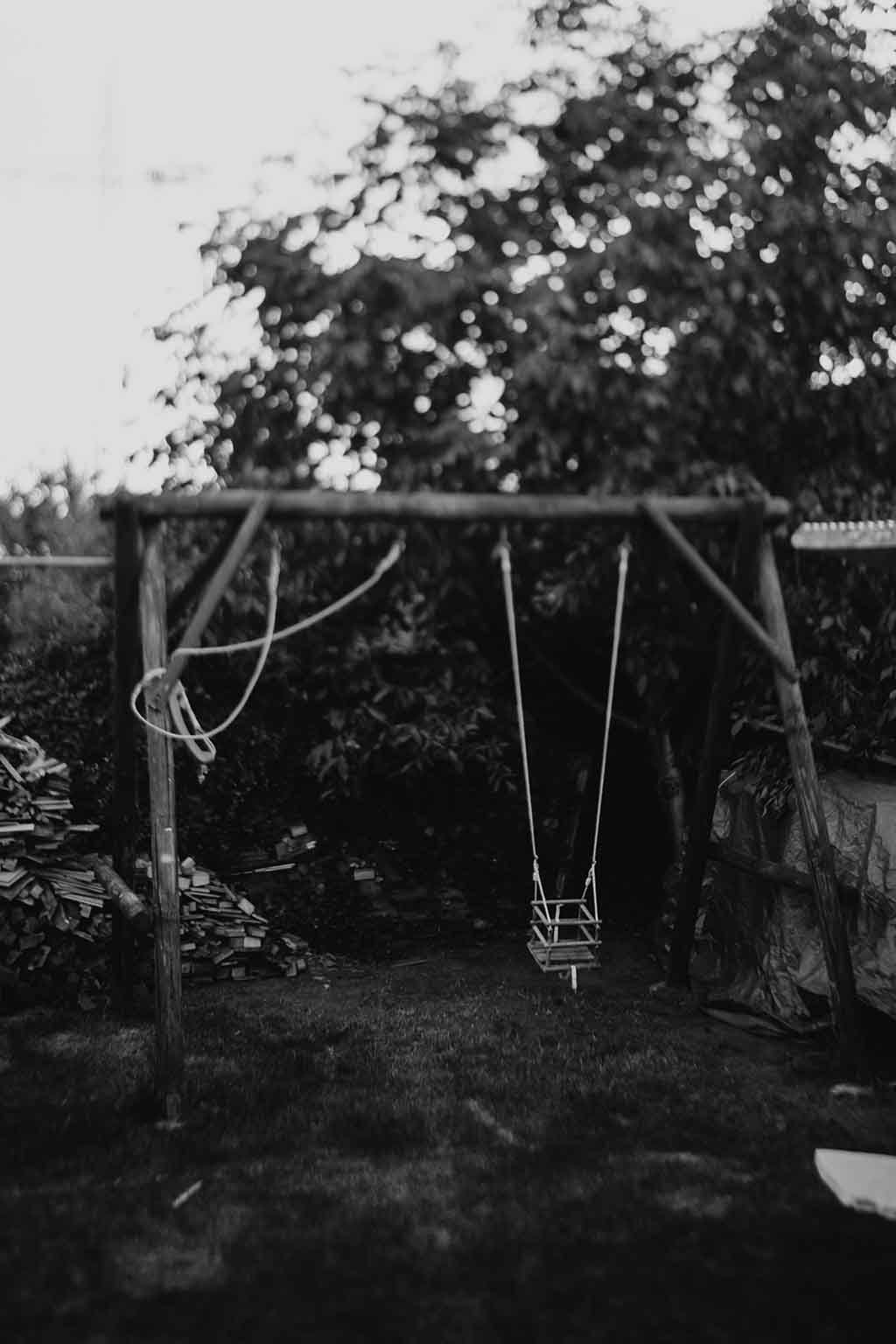 swingset - black and white moody shot