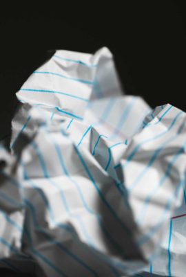 a ball of crumpled paper