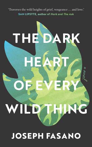 The Dark Heart of Every Wild Thing cover art. A blue-green shape against a black background with white text