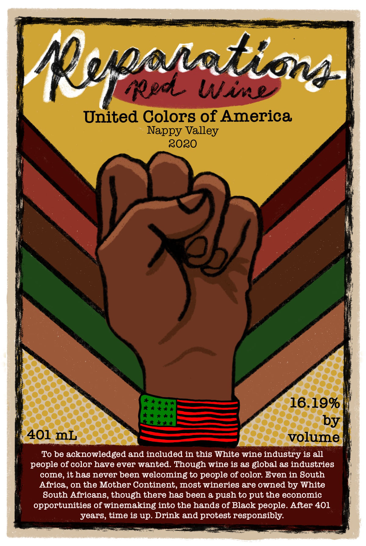 REPARATIONS WINE LABEL Text by J'nai Gaither Illustrated by Phoebe Funderburg-Moore - 2