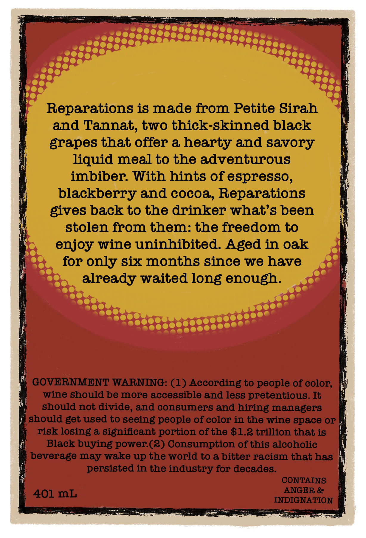 REPARATIONS WINE LABEL Text by J'nai Gaither Illustrated by Phoebe Funderburg-Moore - 3